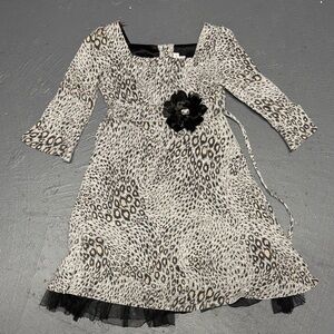 Emily West Gray Leopard Print Dress